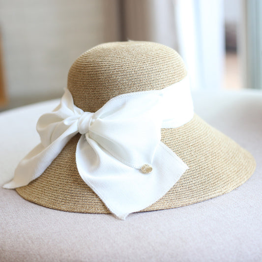 Women's Snow Hemp Big Bow Straw Hat