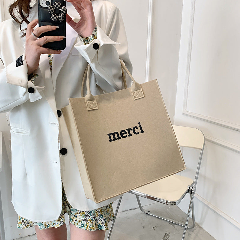 Felt One Shoulder Women's Retro Fashion Simple Handbag