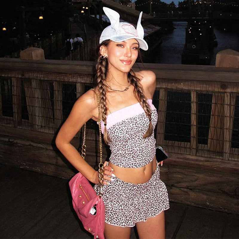 Lapel Bustier Bodycon Versatile Short Skirt Set For Women