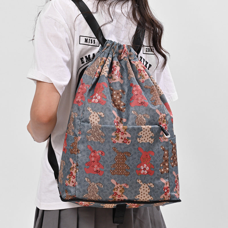 Women's Stylish And Portable Foldable Basketball Drawstring Bag