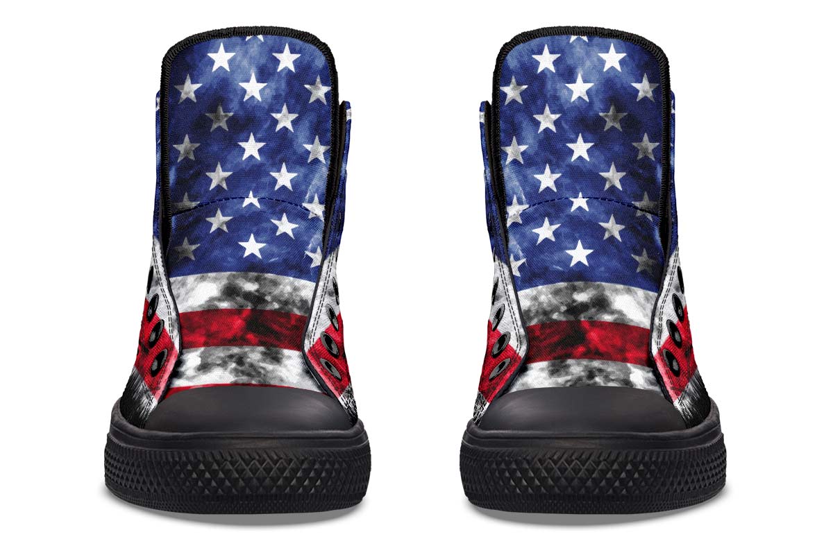 Men's And Women's Fashion Color Printing High-top Canvas Shoes