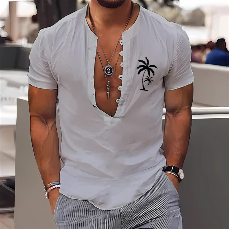Digital Printing Men's Clothing Summer Short Sleeve Shirt  3D