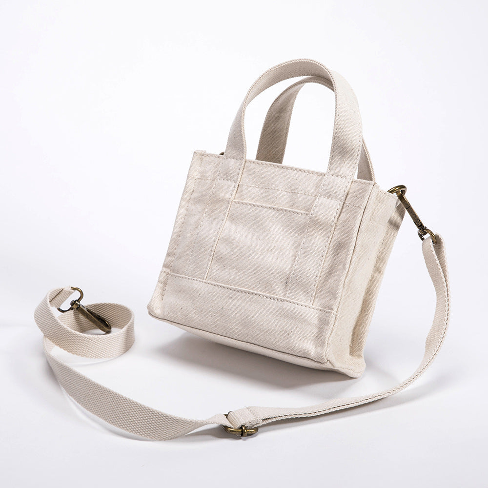 Women's Fashion One Shoulder Canvas Small Square Bag