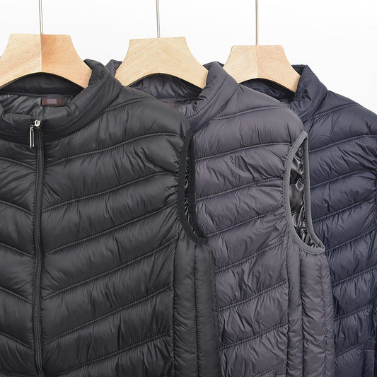 Down Cotton Men's Vest Stand Collar Waistcoat Warm Jacket