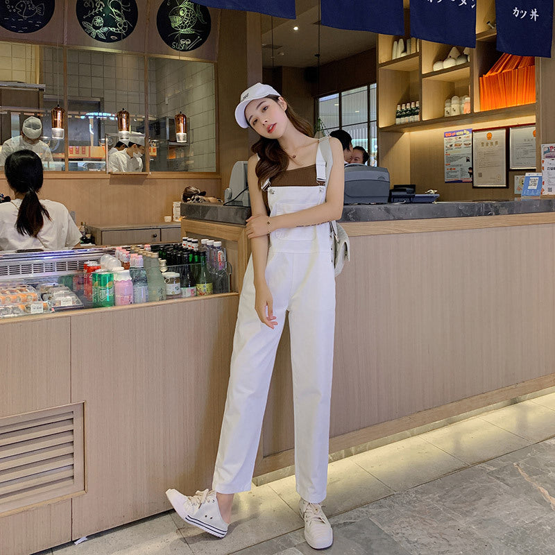 Women's Casual Wide Leg High Waist Denim Overalls