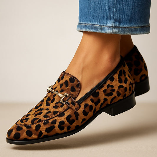 New Pointed-toe Low-cut Leopard-print Casual Shoes