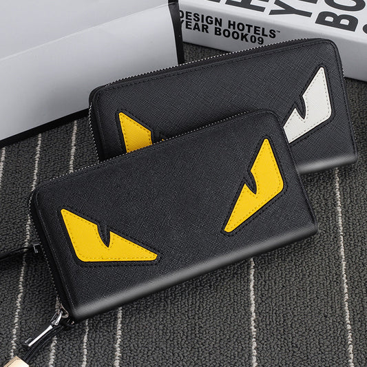 Men's Zipper Multi-card Cross Pattern Clutch