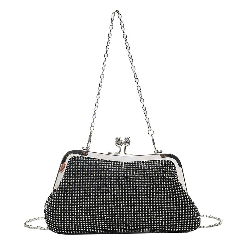 Crossbody Net Red Dinner Clip Chain Bag