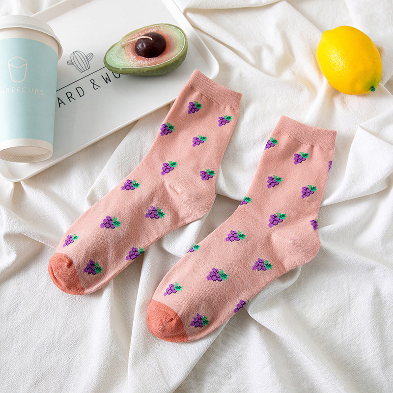 Gentle Sweet Strawberry Tomato Pastoral Style Japanese-style Retro Artistic Lolita Tube Socks