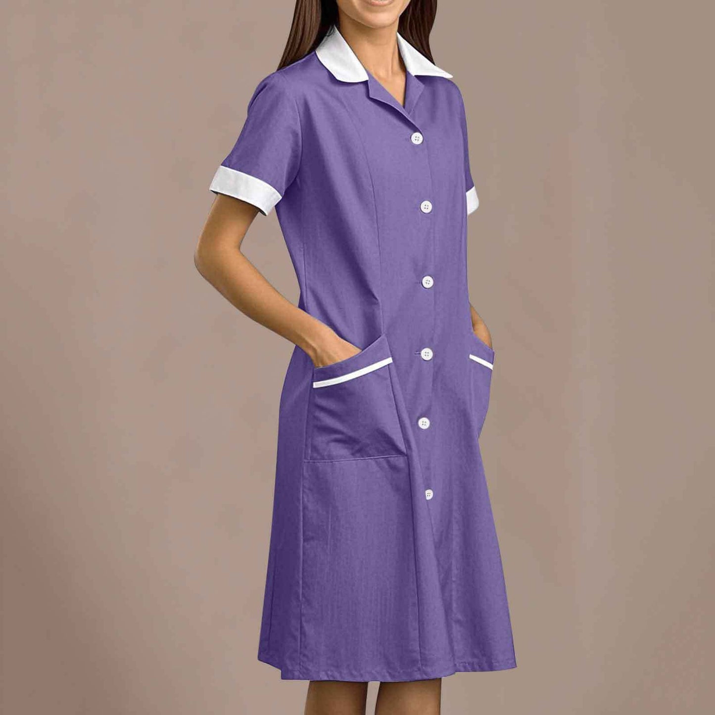Beauty Dress With A Lapel Collar And Patch Pockets