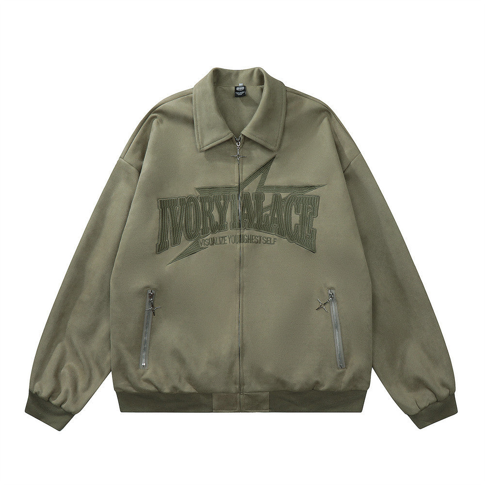Letter Embroidered Pilot Jacket