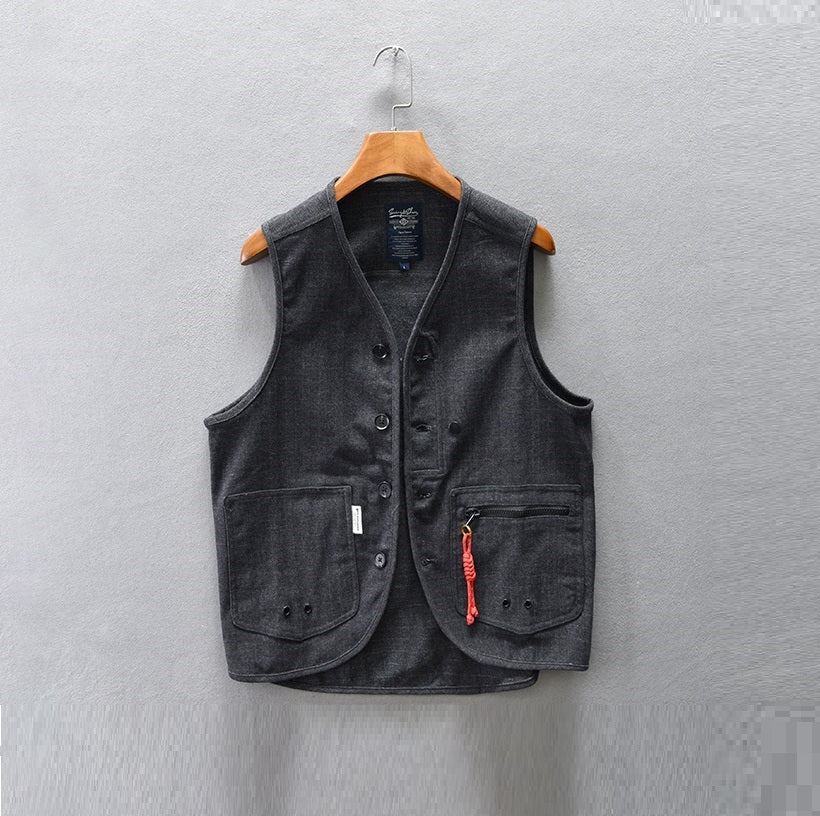 Autumn And Winter New Men's Japanese Casual Vest Cardigan Jacket