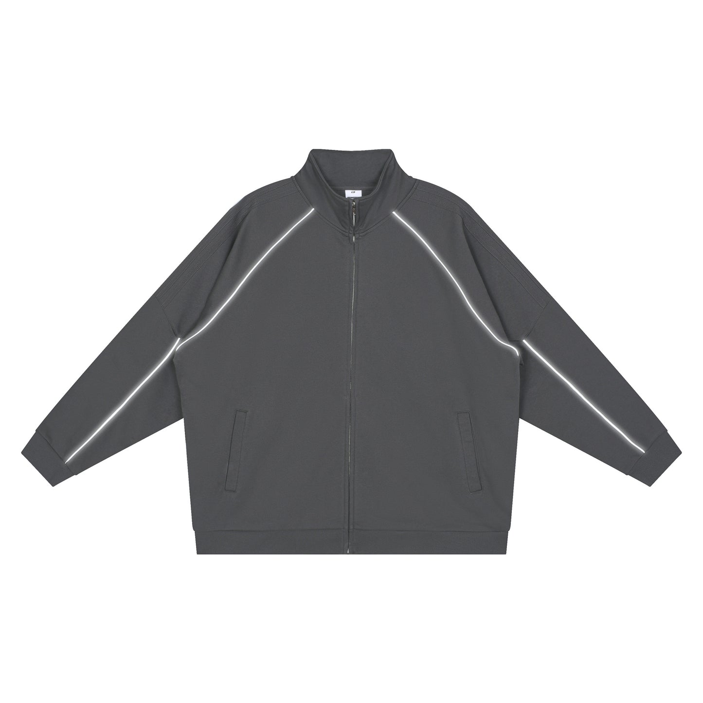 Men's Loose-Fit Cardigan With Reflective Stripes Sports Suit