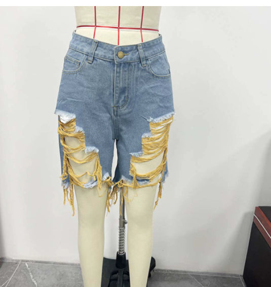 Ripped denim pants