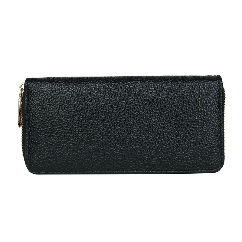 Mid-length Zipper Clutch Bag Fashion Solid Color PU Money Clip
