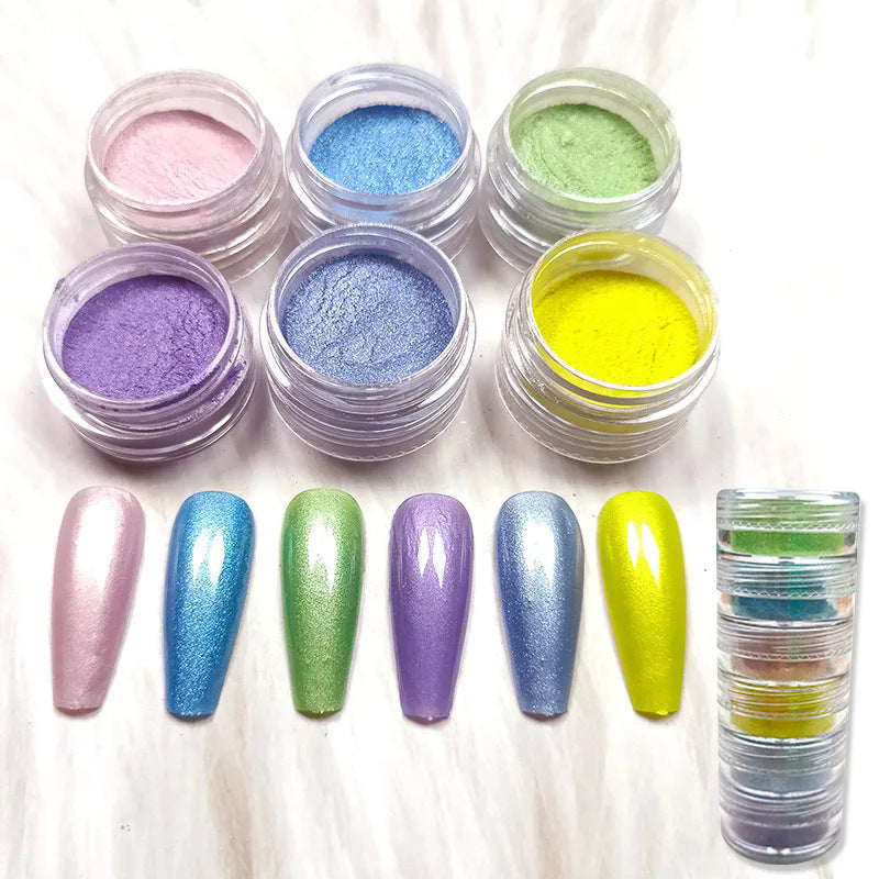 6-color Siamese Pearl Powder Glitter Fluorescent Powder Crystal Glue Silicone Mold