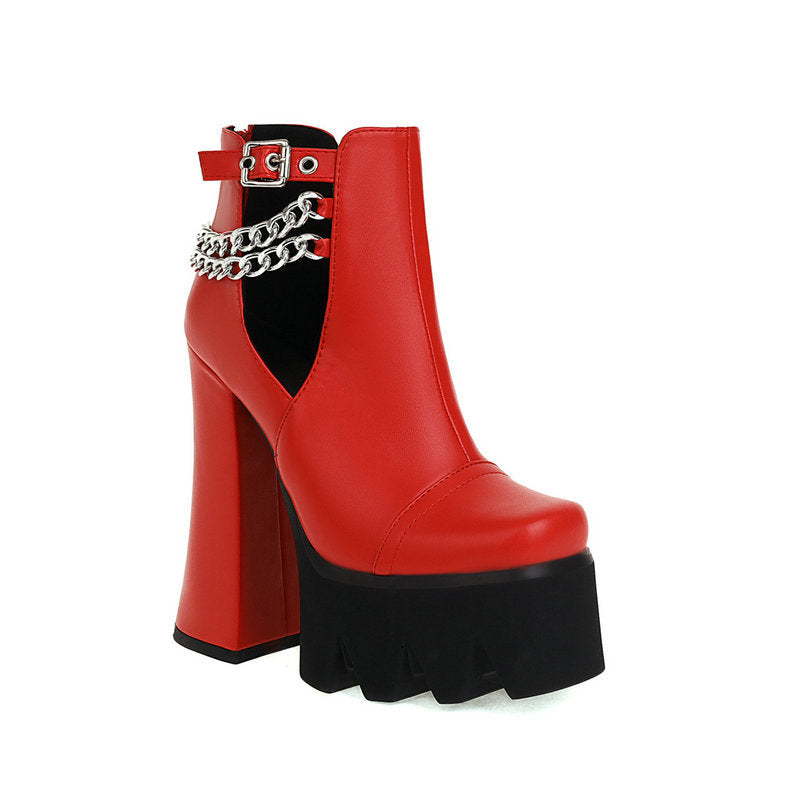 Women's Super High Heel Sandals Chunky Fish Mouth Shoes