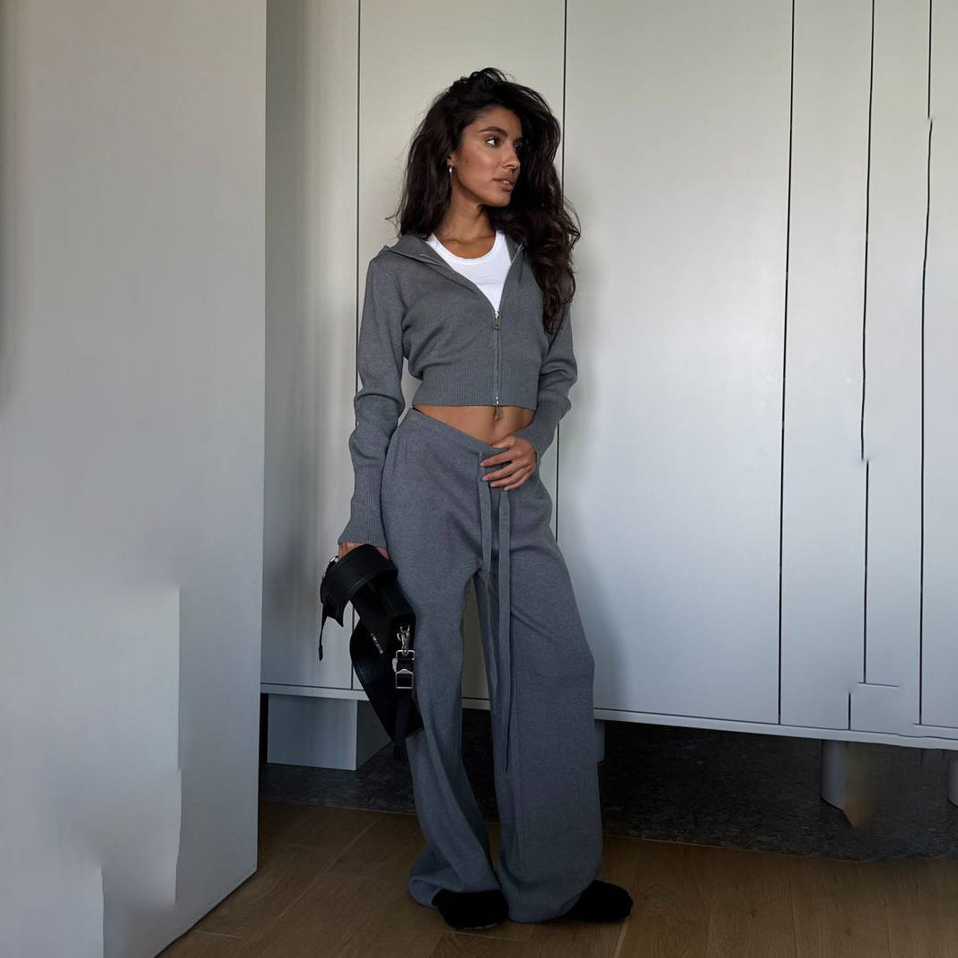 Top Drawstring Wide-leg Straight-leg Pants Slimming