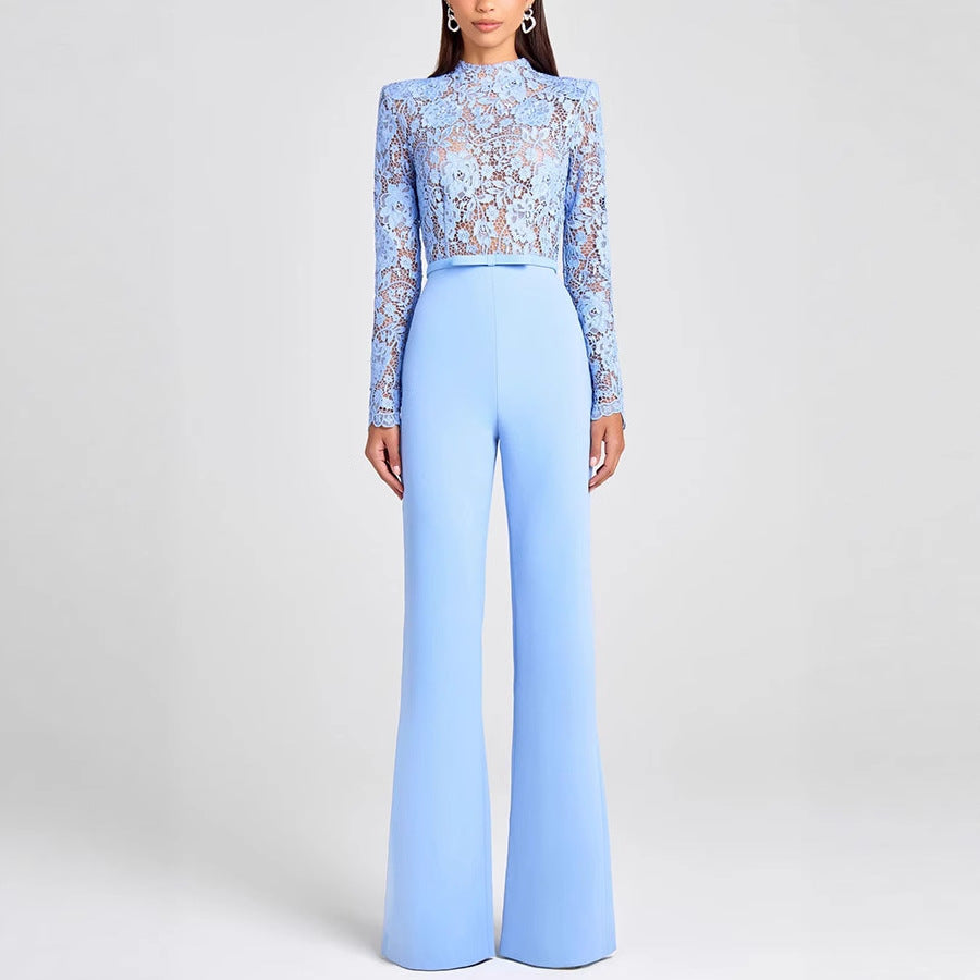 Jumpsuit til kvinder med lange kvaster og blonde