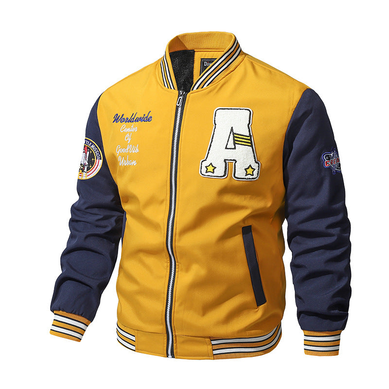 Retro Baseballuniform Fortykket Løs Fritidsjakke til Mænd