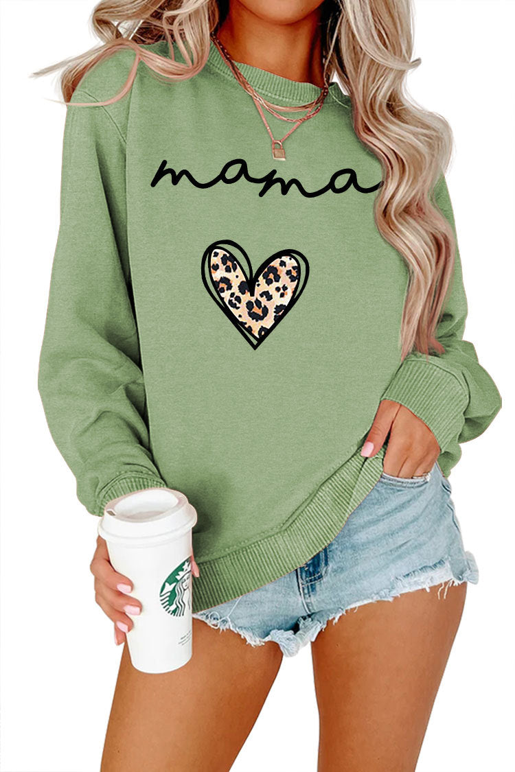 Leopard Print Heart Printing Plus Size Casual Simple Women's Long-sleeved Fleese