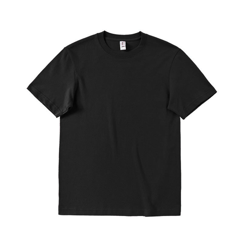 Round Neck Solid Color T-shirt Heavy Simple Style Blank Top Women's Bottoming Shirt