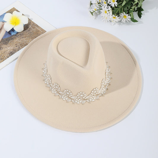 Bredskyggede Dame Cowboyhat med Knipling