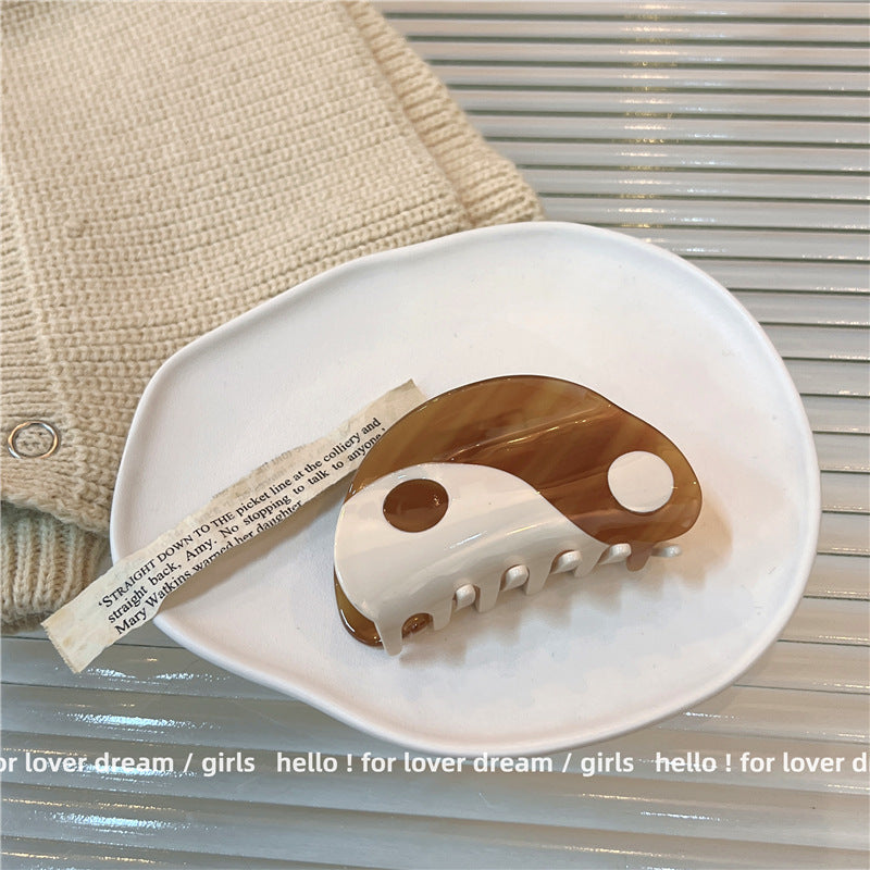 Splicing Acetate Plate Hairpin Korean Style Semi-circle Grab Clip For The Back Of The Head