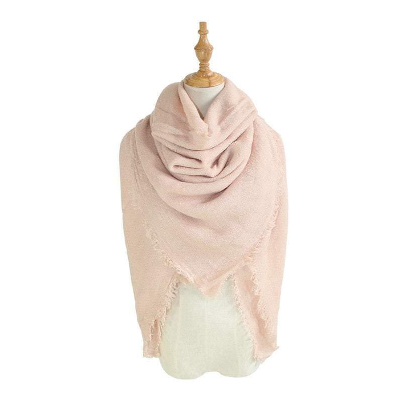 Faux Cashmere Oversized Solid Scarf