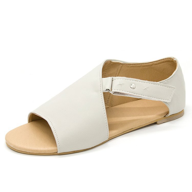 Fish Mouth Low Heel Flat Large Size Sandals
