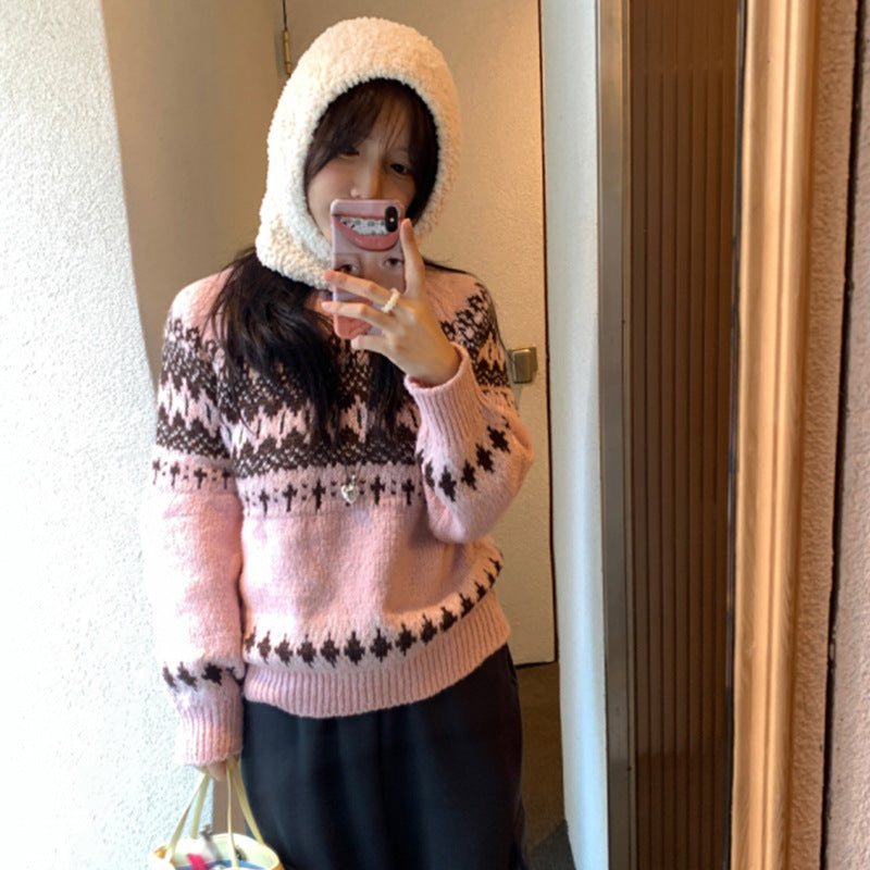 Scarf Hat All-in-one Warm Keeping Plush Bonnet