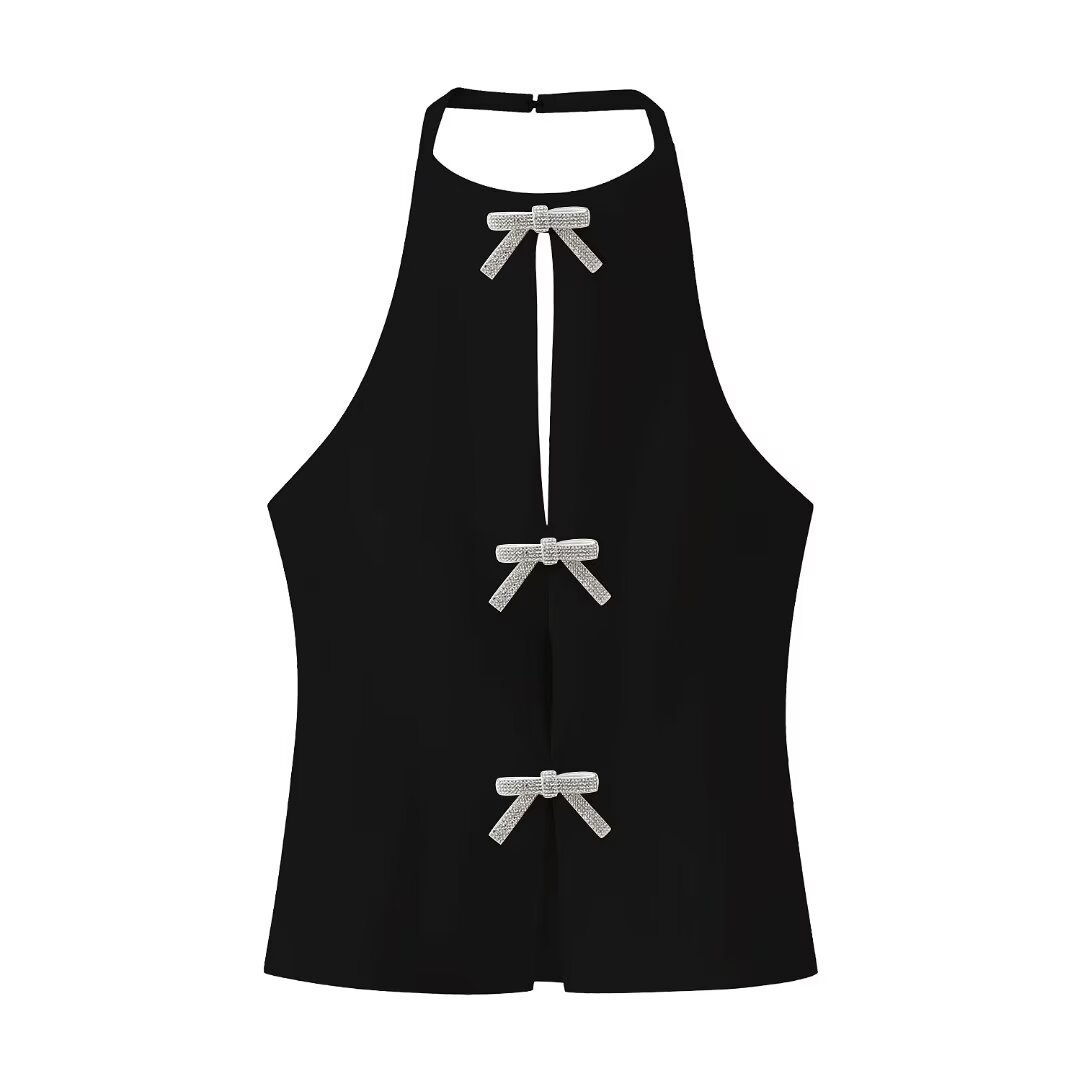 Women's Fashion Jewelry Bowknot Decoration Hanging Collar Top