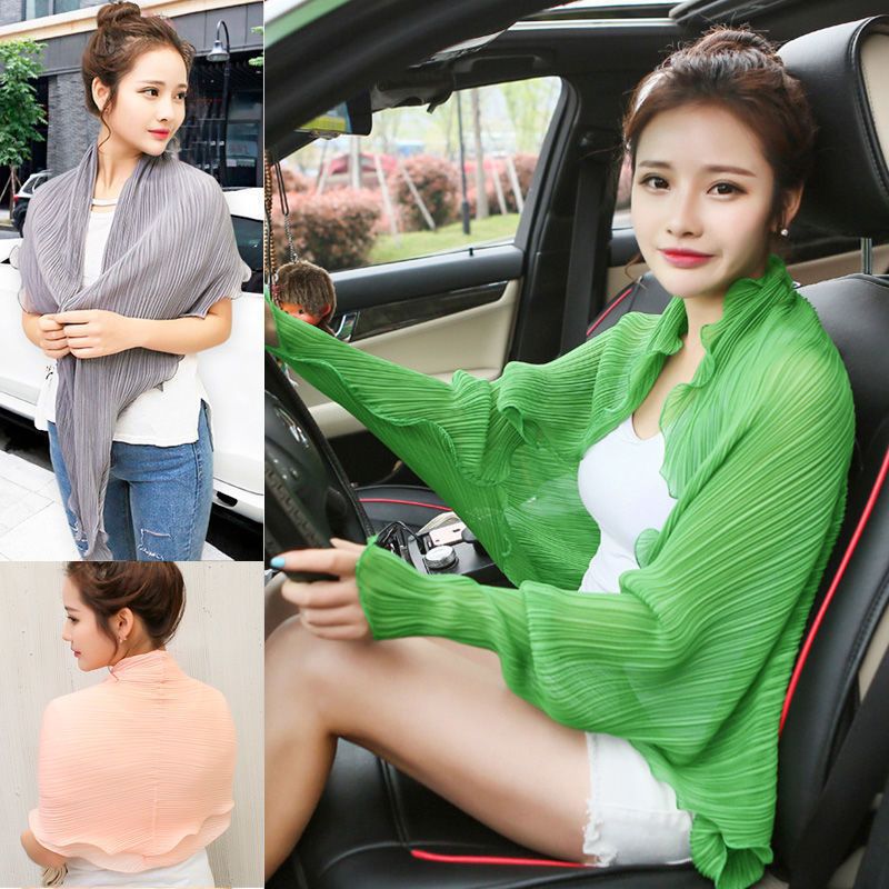 Pleated Shawl Scarf Cycling Beach Sun Protection Clothing Cardigan