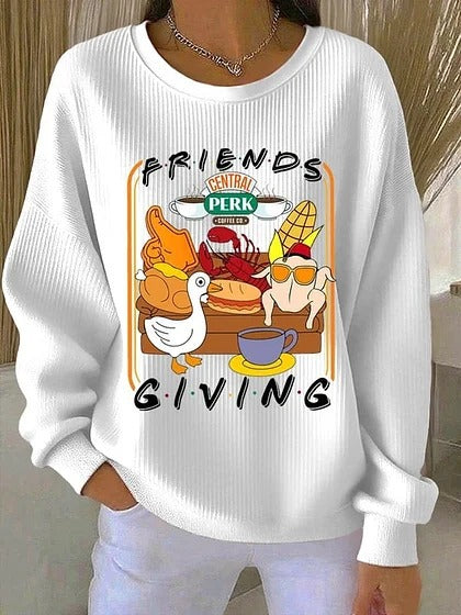 Womens Relaxed Casual Christmas-Style Pullover Top