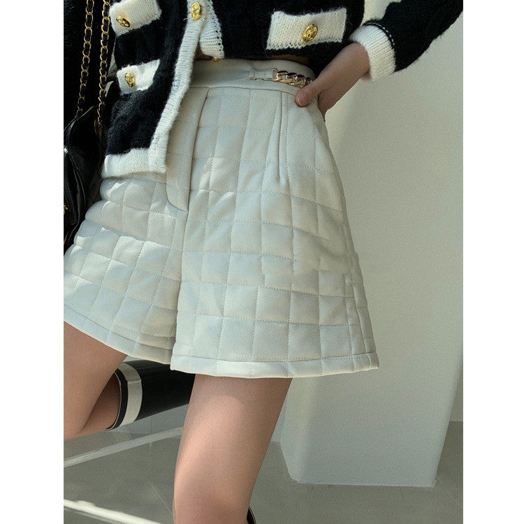 Women's Autumn And Winter Casual Fashionable Loose Leather Shorts