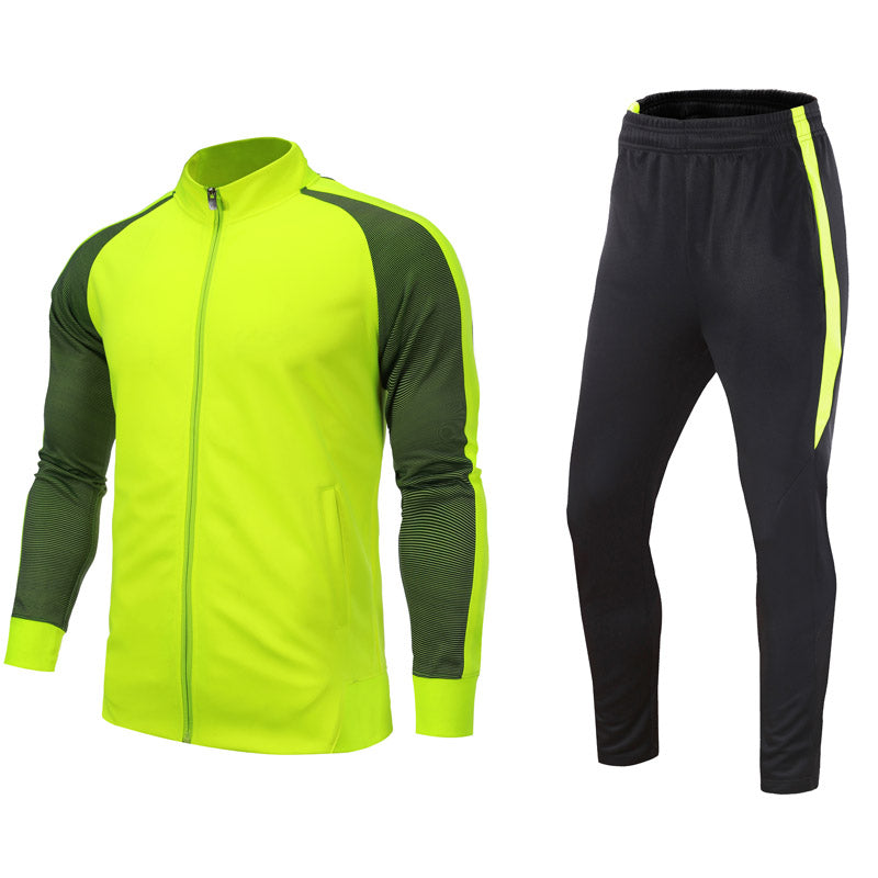 Contrasting Trim Stand-collar Sports Jacket Suit