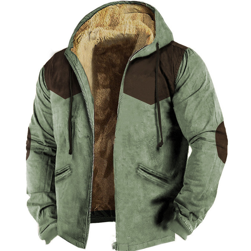 Printed Hood Lining Cotton-padded Jacket