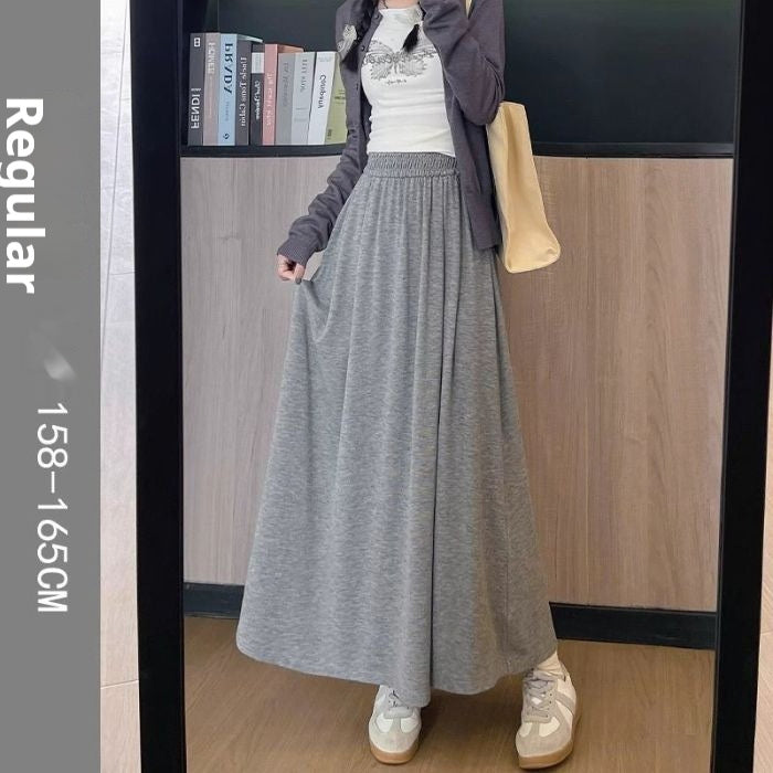 Mid-length High Waist Drooping Slimming Skirt