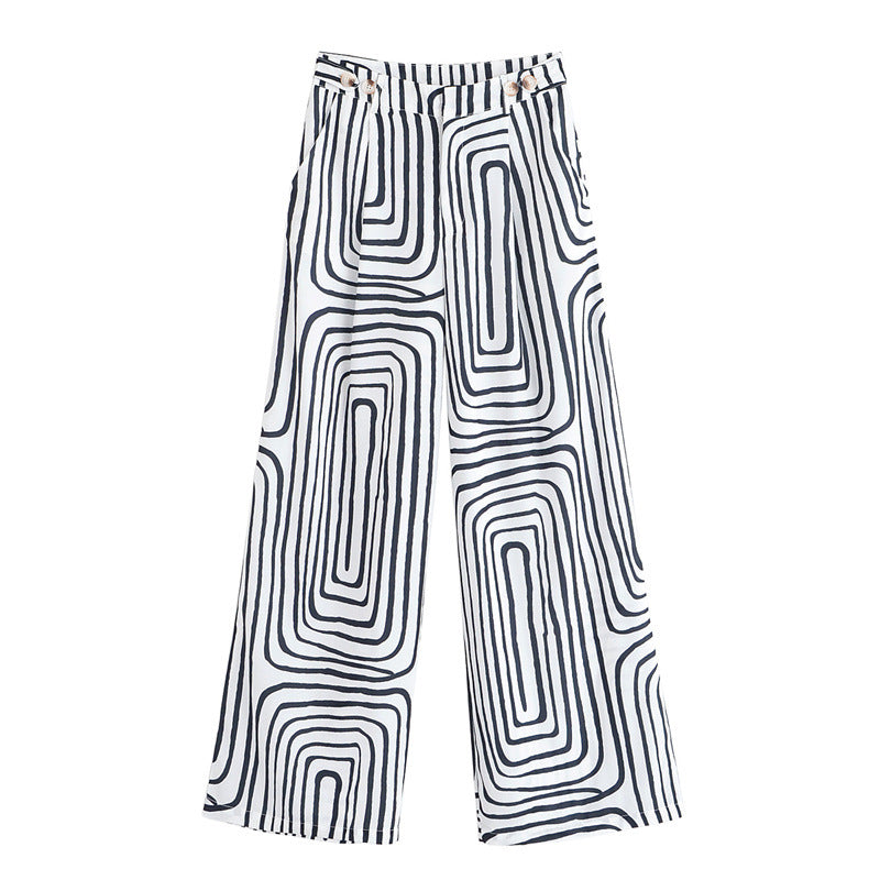 Summer Fashion Printed Geometric Women's Trousers