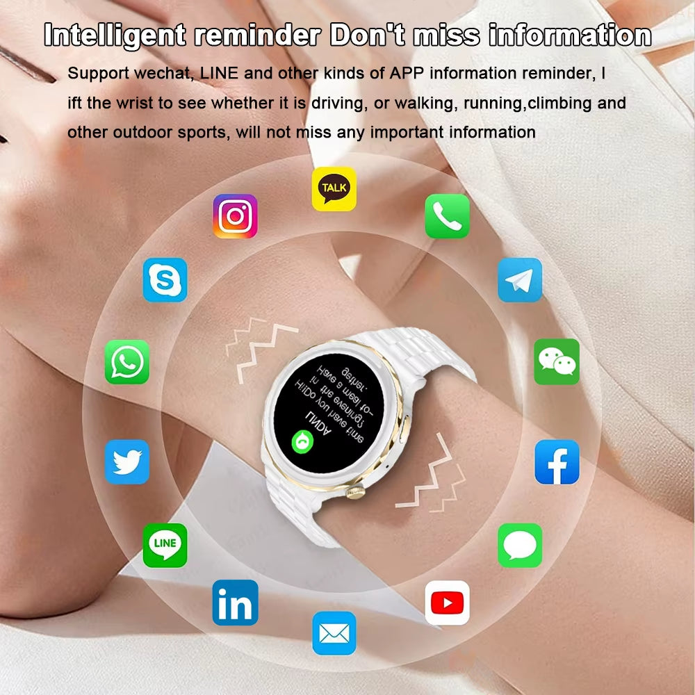 2024 New Fashion Women Smart Watch Heart Rate GPS Sport Fitness Watch Waterproof Voice Calling Smart Watch for Huawei Watch GT3