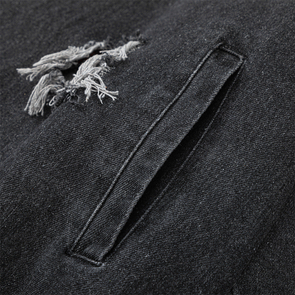 Vintage Autumn And Winter Loose Washed Old Denim Jacket