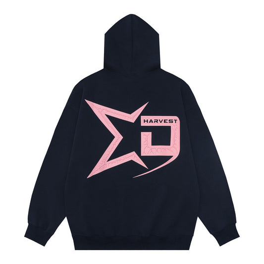 Five-pointed Star Letter Printed Hoodie