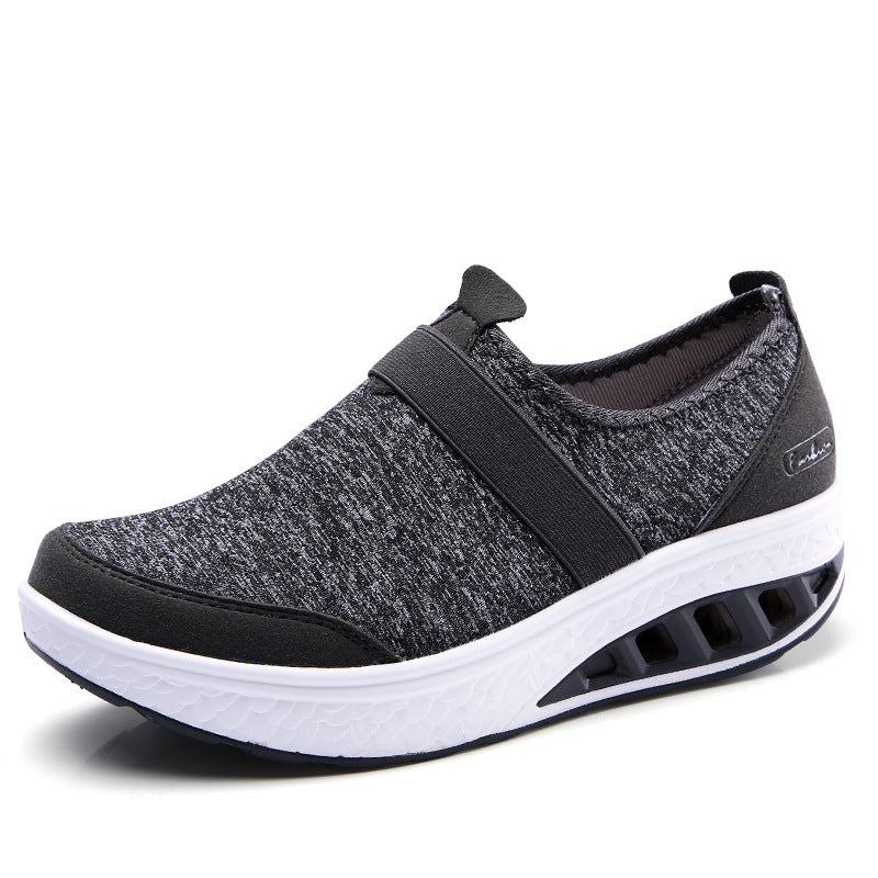 Women's Shoes, Large-size, Thick-soled, Increased Rocker Shoes, Breathable