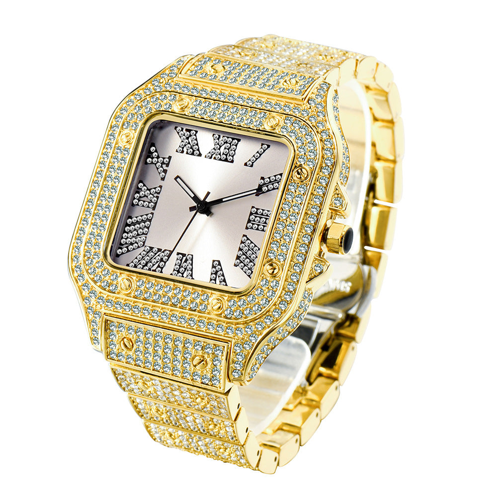 Fashion Hip Hop Diamant Fuldt Diamant Firkantet Herreur