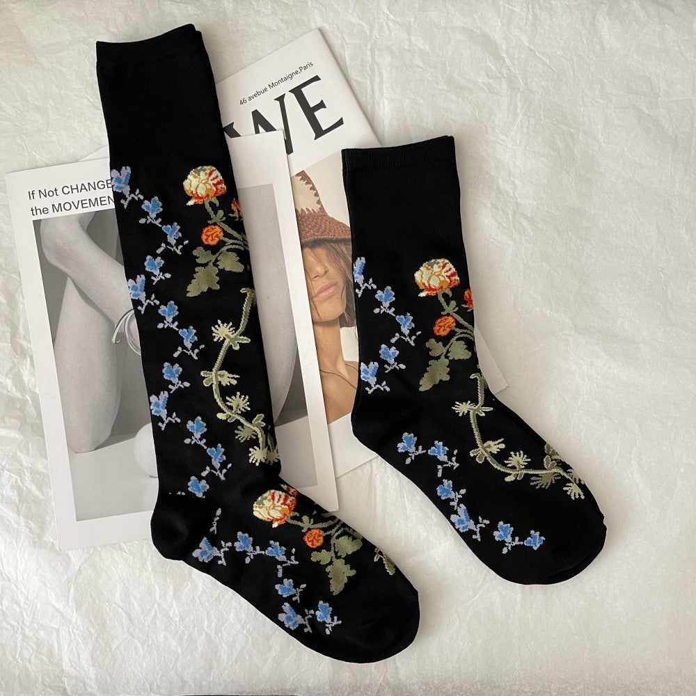 Vintage Women's Socks Catwalk Personality Black Stockings