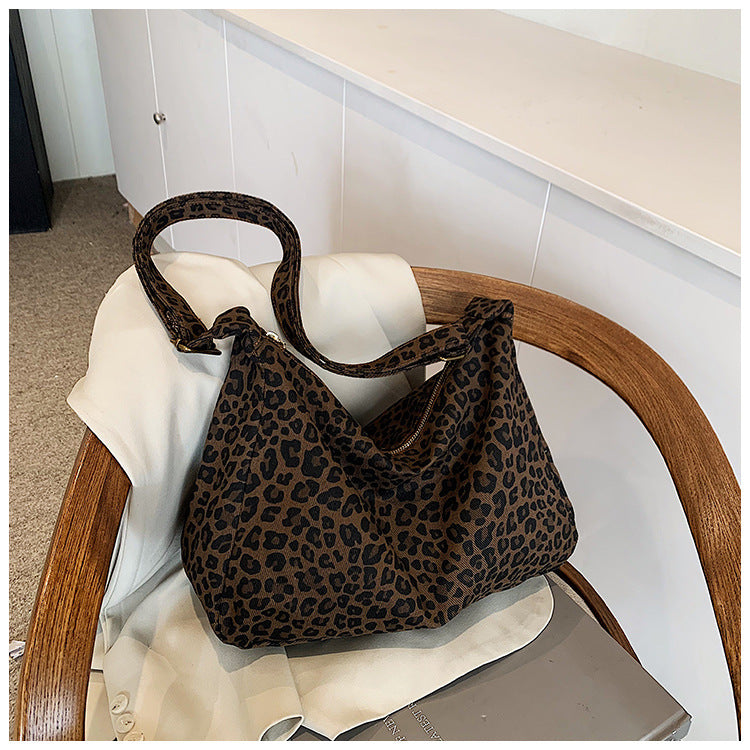 Large Capacity Leopard-Print Shoulder Crossbody Bag