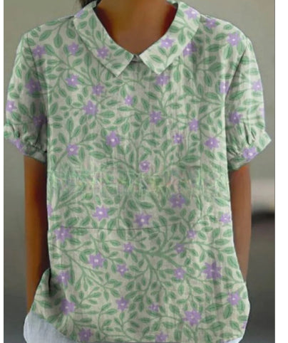 Women's Casual V-neck Printed Short Sleeves