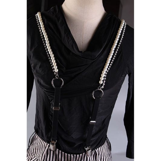 INS Trend Elastic Elastic Suspender Belt Rhinestone Chain Sling Belt