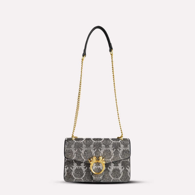 Rhinestone Crossbody Chain Bag