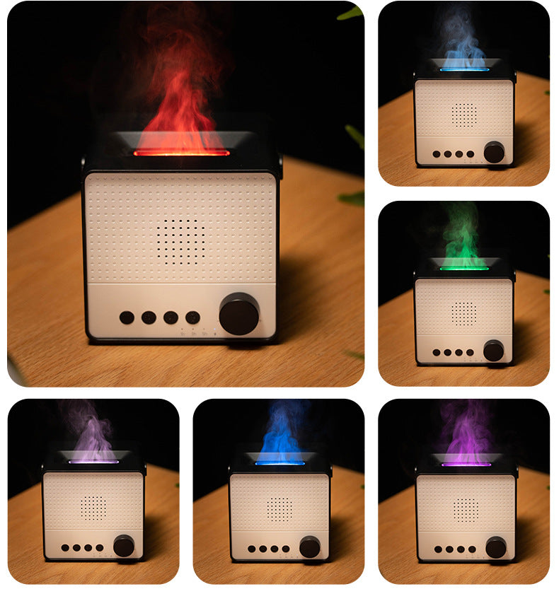 Timing Charging Decompression Flame Aroma Diffuser White Noise Bluetooth Speaker